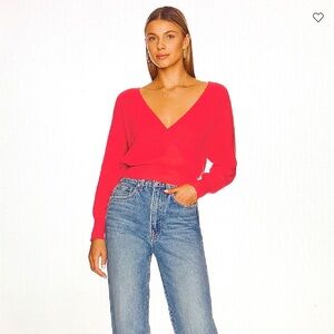 White + Warren surplice ribbed sweater S